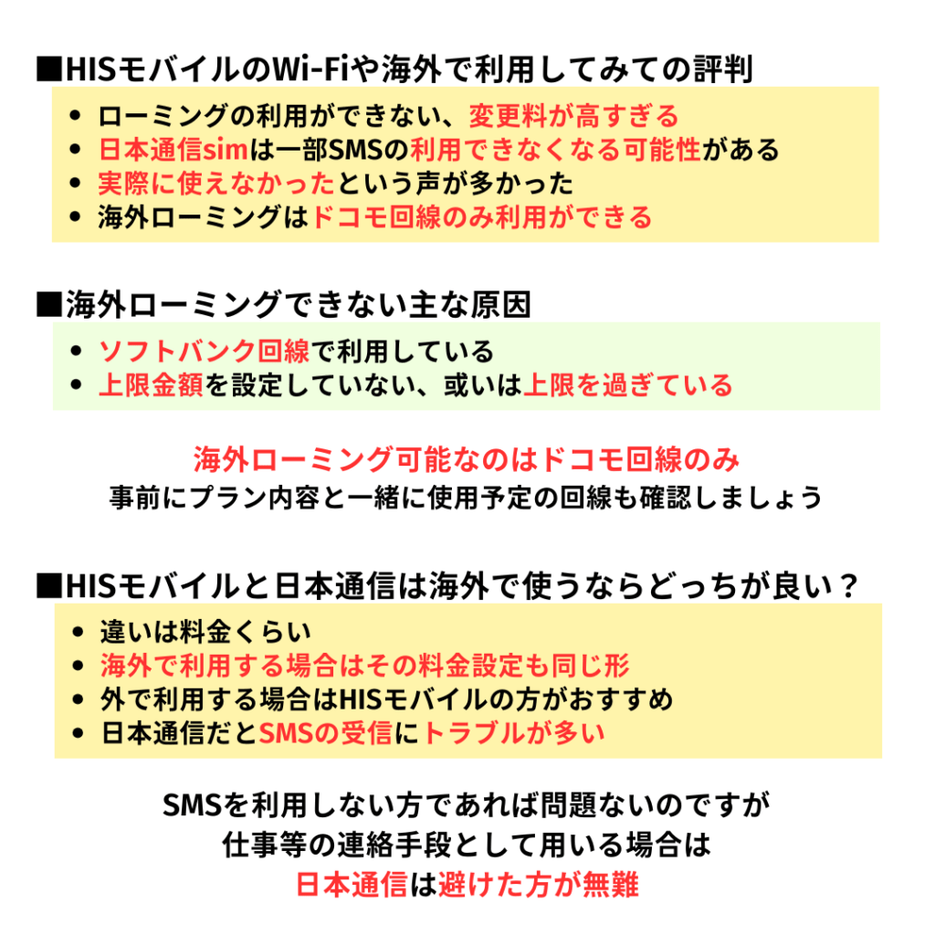 HISモバイル Wi-Fi 海外 評判