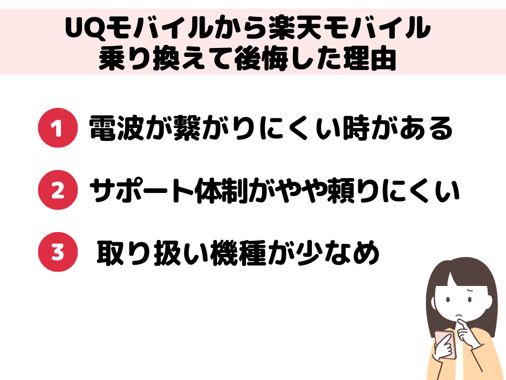 UQモバイルから楽天モバイル 乗り換え 後悔