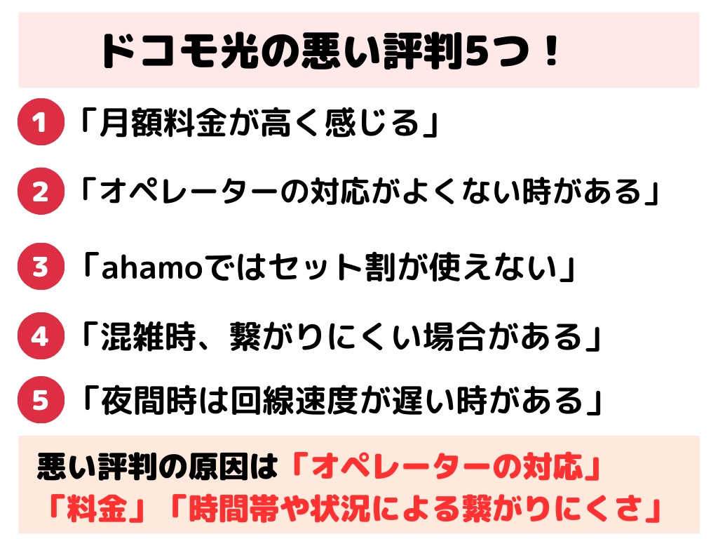 ドコモ光 評判 悪い