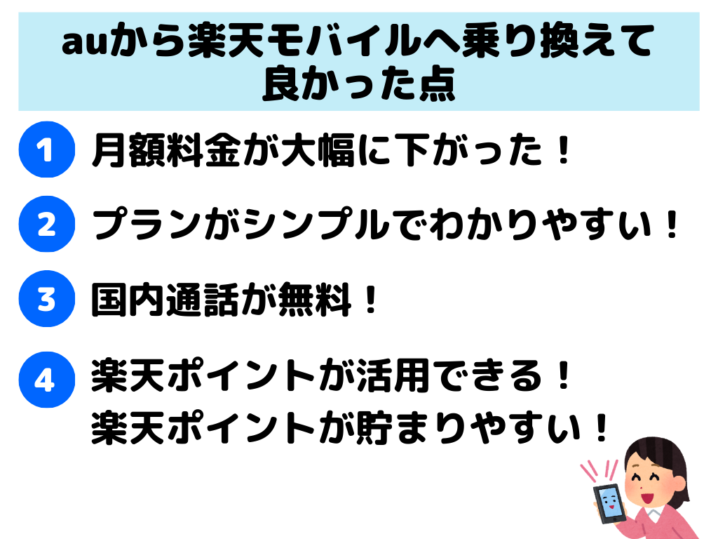 auから楽天モバイル乗り換え 後悔