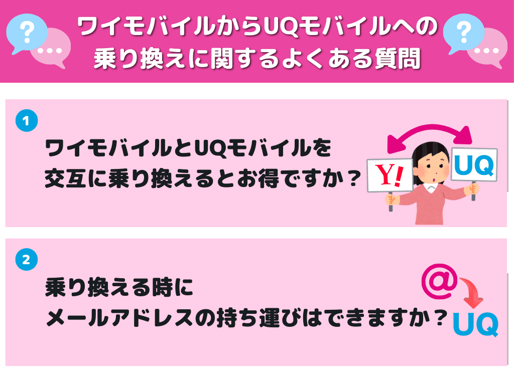 ワイモバイルからUQモバイルへの乗り換えに関するよくある質問