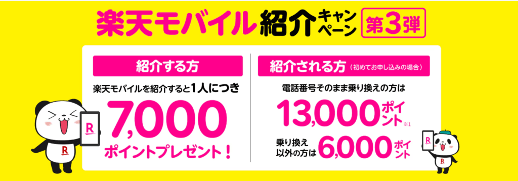 楽天モバイル紹介キャンペーン