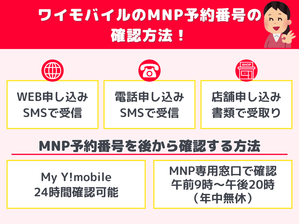 ワイモバイルのMNP予約番号の確認方法