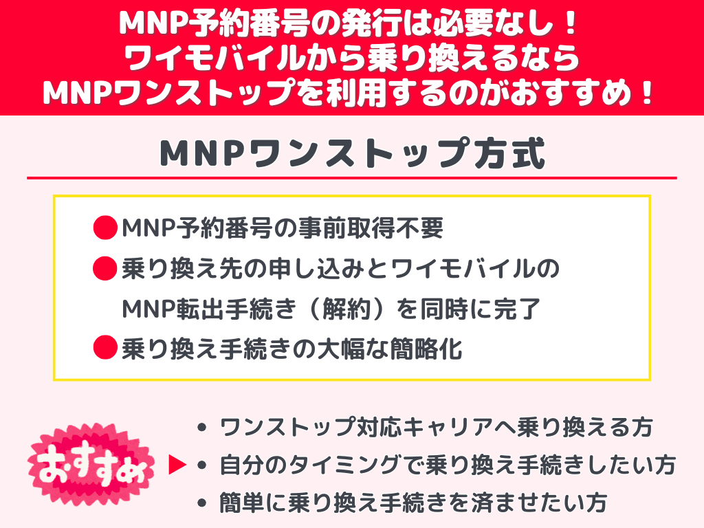 ワイモバイルから乗り換えるならMNPワンストップを利用するのがおすすめ！