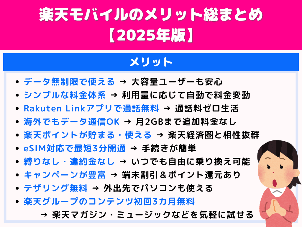 楽天モバイルのメリット総まとめ【2025年版】