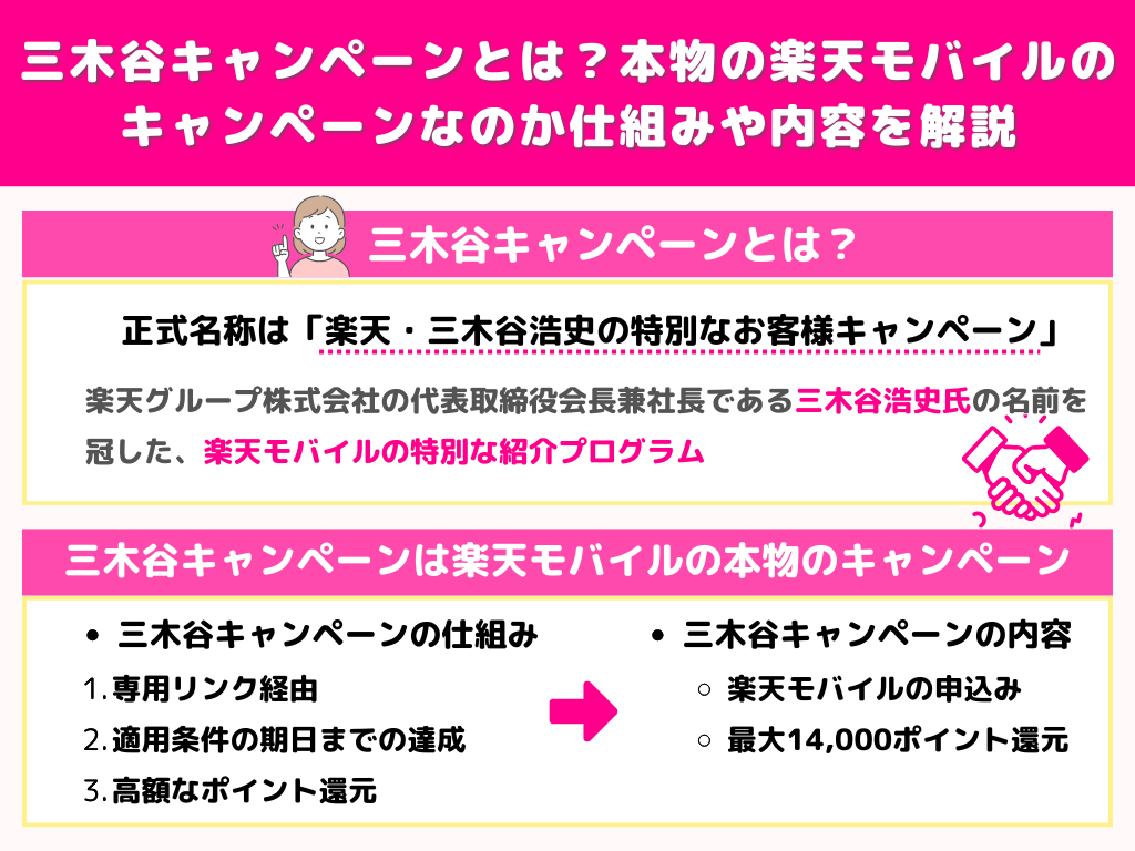 三木谷キャンペーンとは？本物の楽天モバイルのキャンペーンなのか仕組みや内容を解説