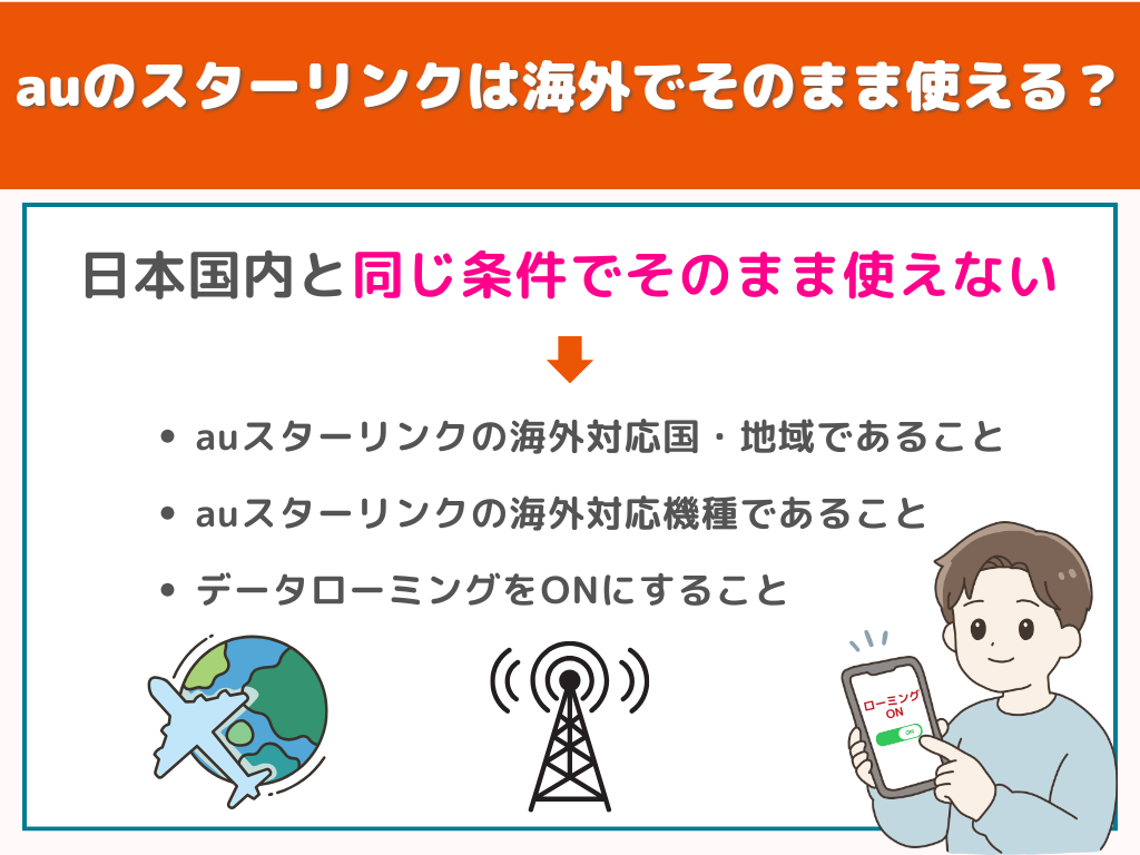 auのスターリンクは海外でそのまま使える？
